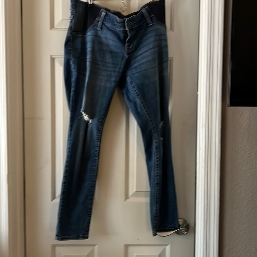 Maternity jeans with side bands